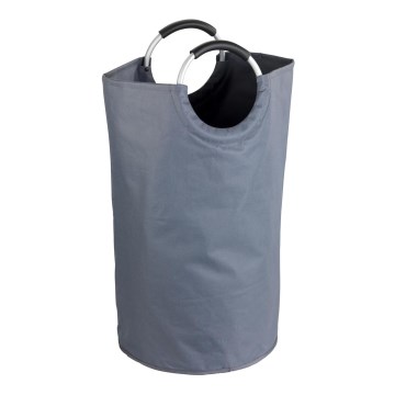 WENKO 3440803100 - JUMBO Laundry Hamper 38x72 cm anthracite/silver/black