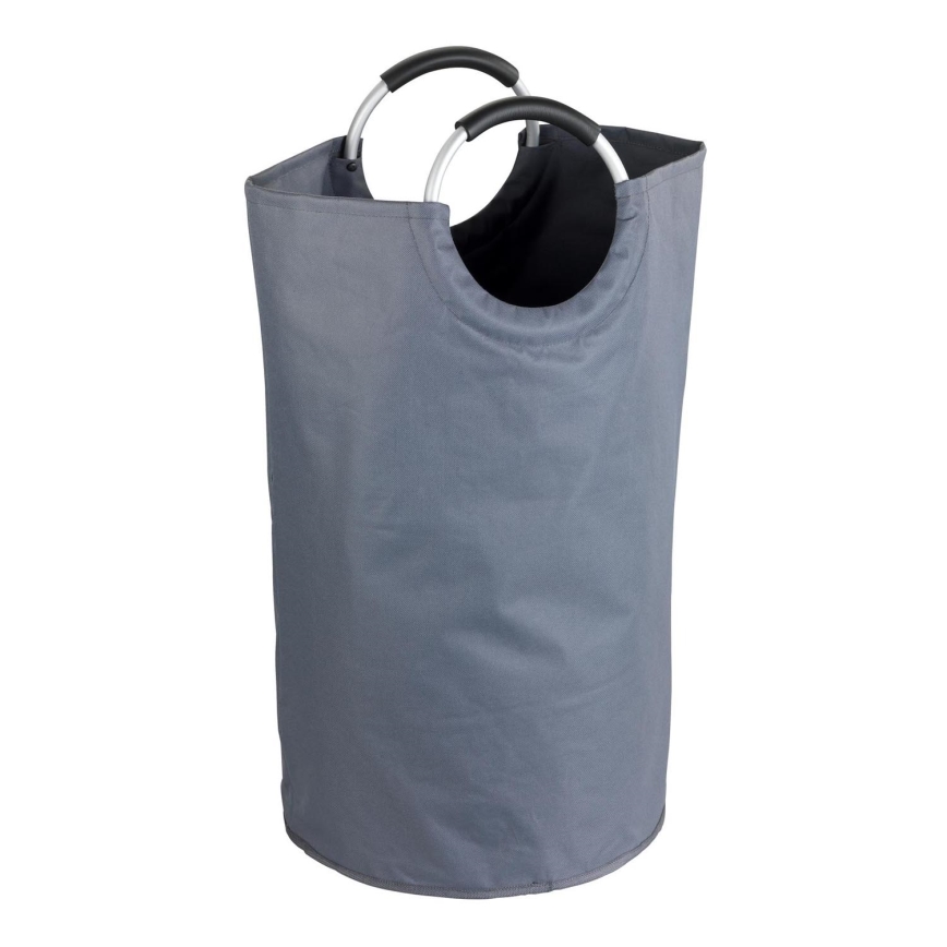 WENKO 3440803100 - JUMBO Laundry Hamper 38x72 cm anthracite/silver/black