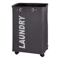WENKO 3450112100 - QUADRO 40x60 cm Laundry Hamper, Grey/Black
