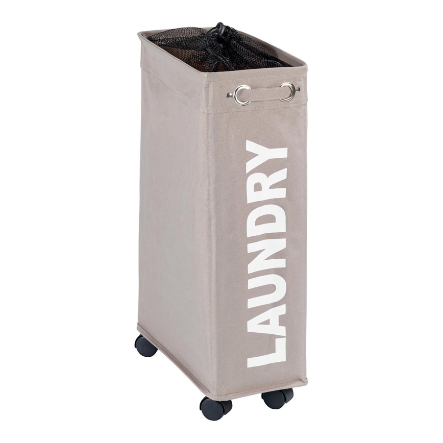 WENKO 3450117100 - Laundry basket CORNO 18,5x60 cm beige/black