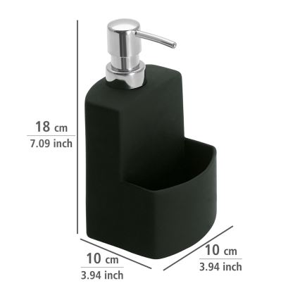 WENKO 3620117800 - FESTIVAL Soap Dispenser 10x18 cm Black