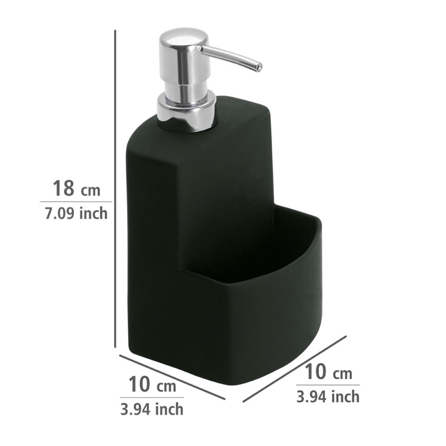 WENKO 3620117800 - FESTIVAL Soap Dispenser 10x18 cm Black