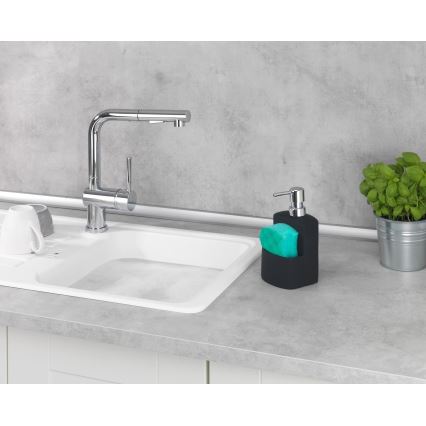 WENKO 3620117800 - FESTIVAL Soap Dispenser 10x18 cm Black