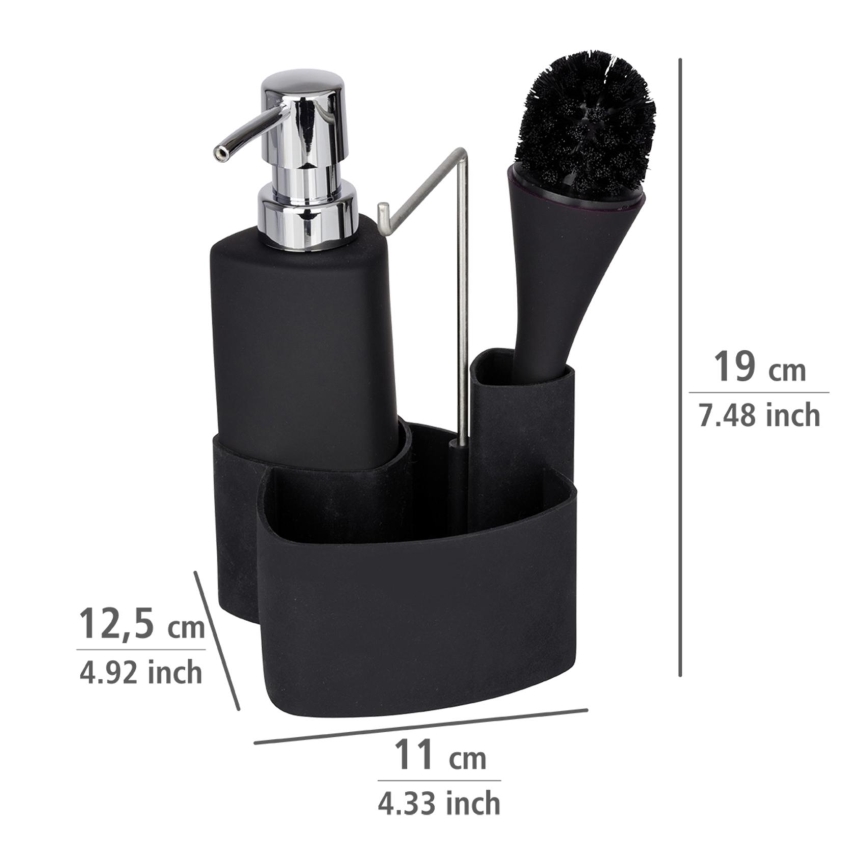 WENKO 3620127800 - EMPIRE Wash Set 11 x 19 cm Black/Silver