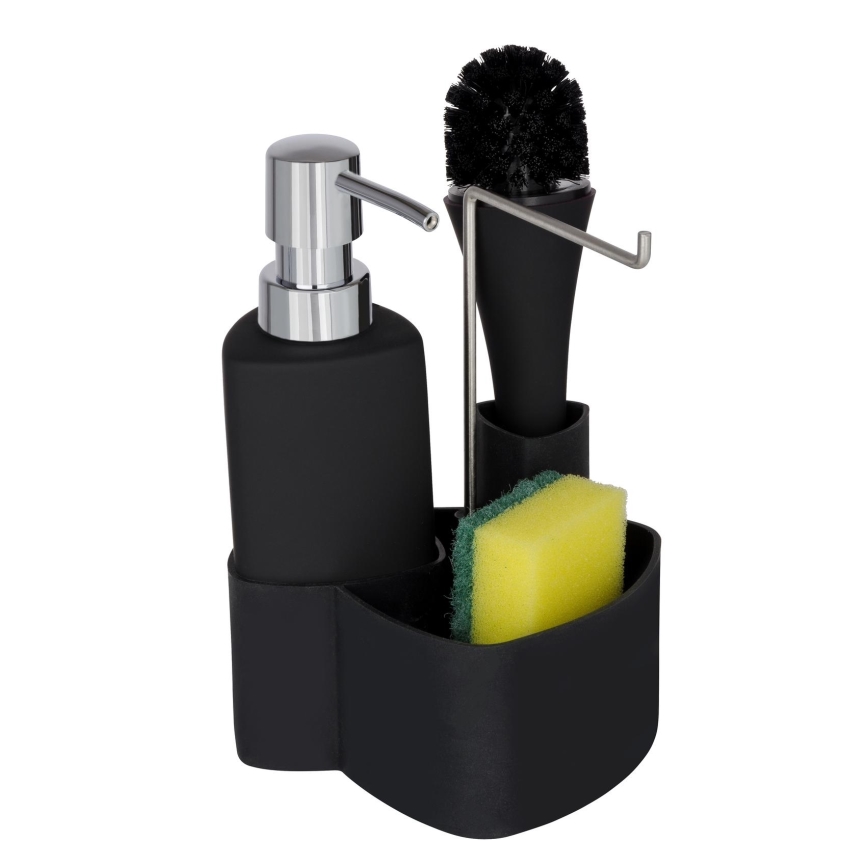 WENKO 3620127800 - EMPIRE Wash Set 11 x 19 cm Black/Silver