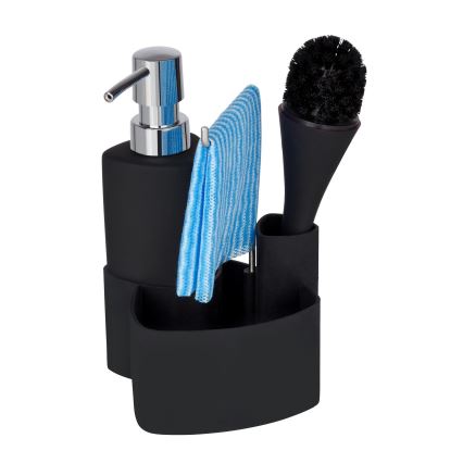 WENKO 3620127800 - EMPIRE Wash Set 11 x 19 cm Black/Silver