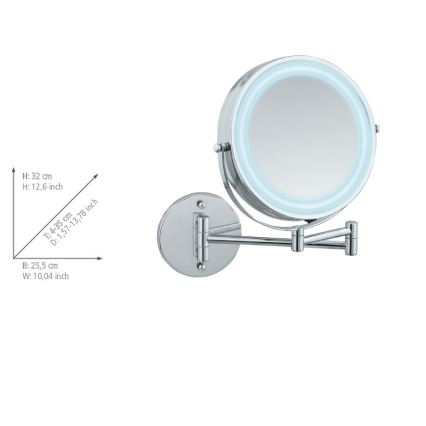 WENKO 3656530100 - POWER-LOC Mirror 25.5 x 32 cm Polished Chrome