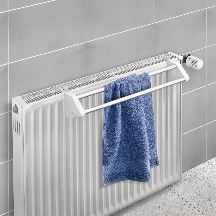 WENKO 3703100 - TWIN Clothes Drying Rack 60x13 cm silver/white