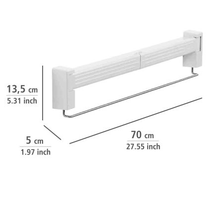 WENKO 3770013100 - BUTTERFLY Clothes Drying Rack 70 x 13.5 cm Silver/White