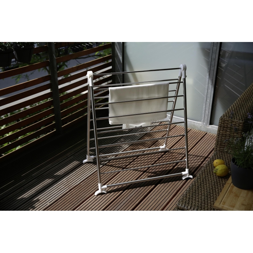 WENKO 3772020100 - PROFI Drying Rack 65x150 cm stainless steel/silver/white