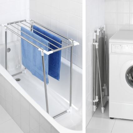 WENKO 3774020100 - PROFI SINGLE Clothes Drying Rack 87x79 cm Stainless Steel/Silver/White