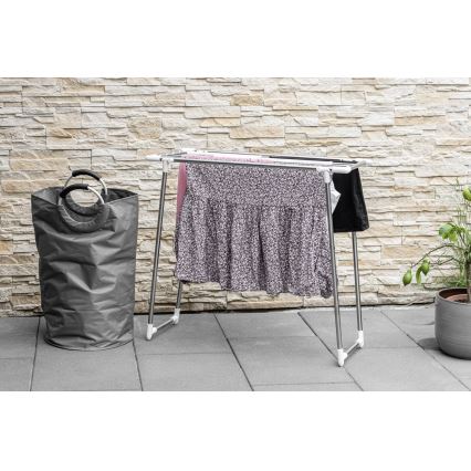 WENKO 3774020100 - PROFI SINGLE Clothes Drying Rack 87x79 cm Stainless Steel/Silver/White
