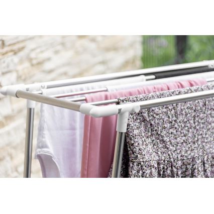 WENKO 3774020100 - PROFI SINGLE Clothes Drying Rack 87x79 cm Stainless Steel/Silver/White