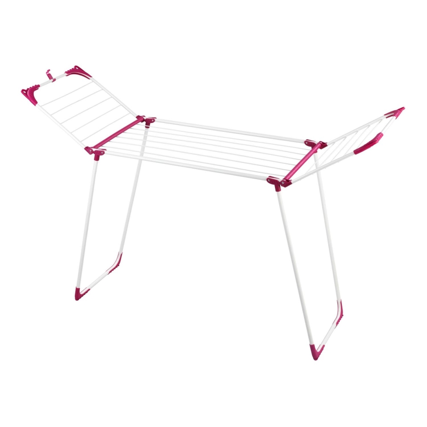 WENKO 3774021100 - SUMMER DRY Clothes Drying Rack 153 x 76 cm, White/Pink