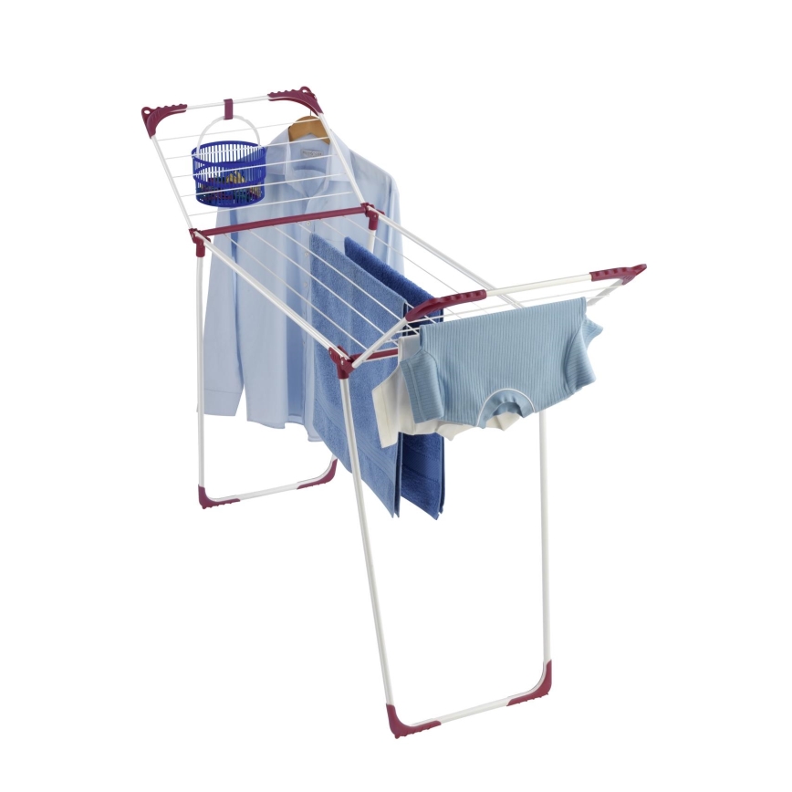 WENKO 3774021100 - SUMMER DRY Clothes Drying Rack 153 x 76 cm, White/Pink