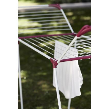 WENKO 3774021100 - SUMMER DRY Clothes Drying Rack 153 x 76 cm, White/Pink