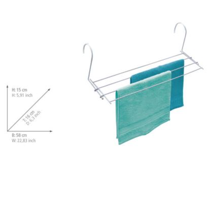 WENKO 3780010100 - Laundry drying rack 58x16 cm white
