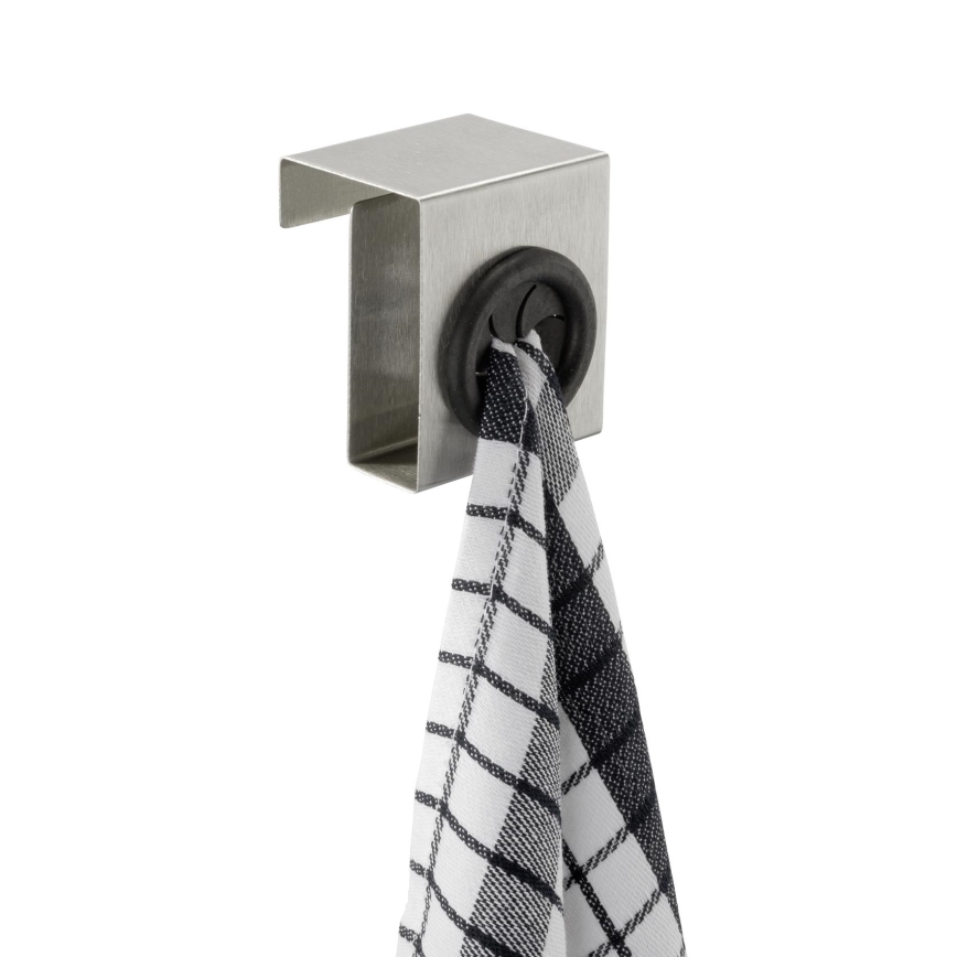 WENKO 4368060100 - PUSH Hook 5x6 cm silver/black