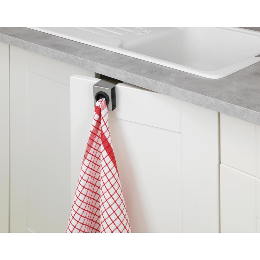 WENKO 4368060100 - PUSH Hook 5x6 cm silver/black