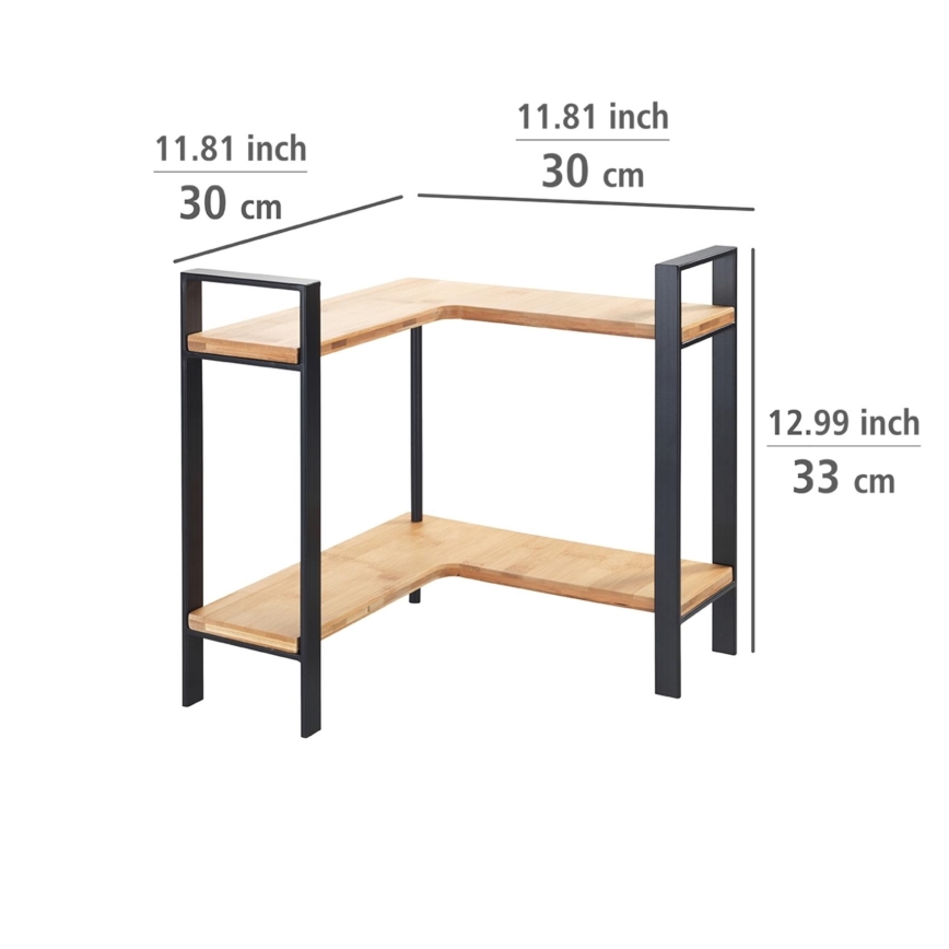 WENKO 53028100 - LOU Shelf 30 x 33 cm Black/Brown
