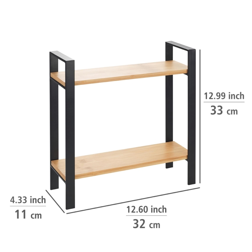 WENKO 53029100 - LOU Shelf 32x33 cm Black/Brown