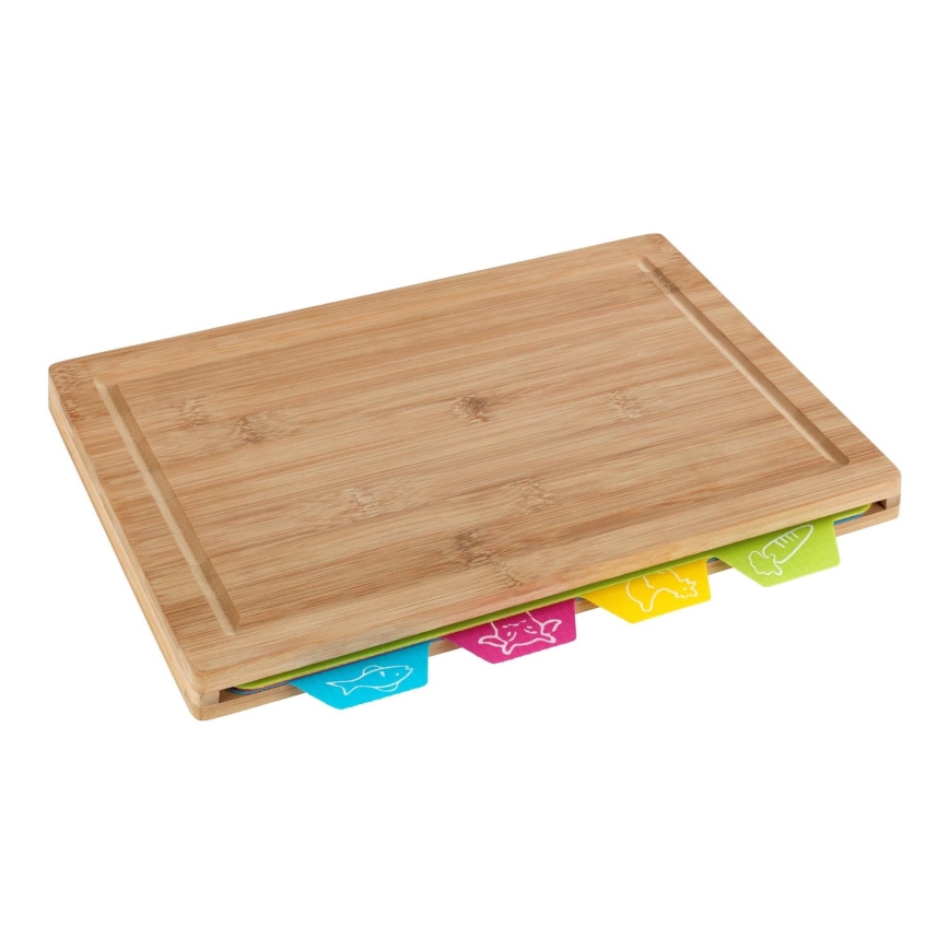 WENKO 53064100 - Cutting Board 32.5 x 22.5 cm Brown/Multicolored