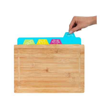 WENKO 53064100 - Cutting Board 32.5 x 22.5 cm Brown/Multicolored