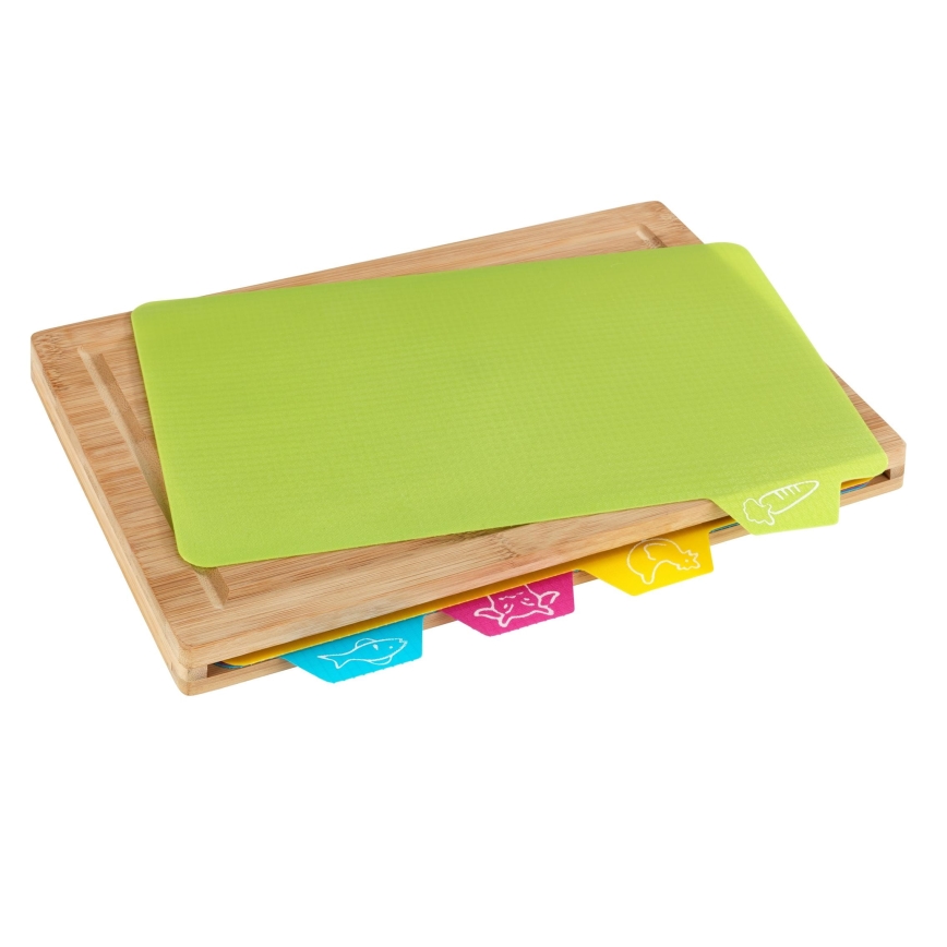 WENKO 53064100 - Cutting Board 32.5 x 22.5 cm Brown/Multicolored
