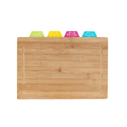 WENKO 53064100 - Cutting Board 32.5 x 22.5 cm Brown/Multicolored