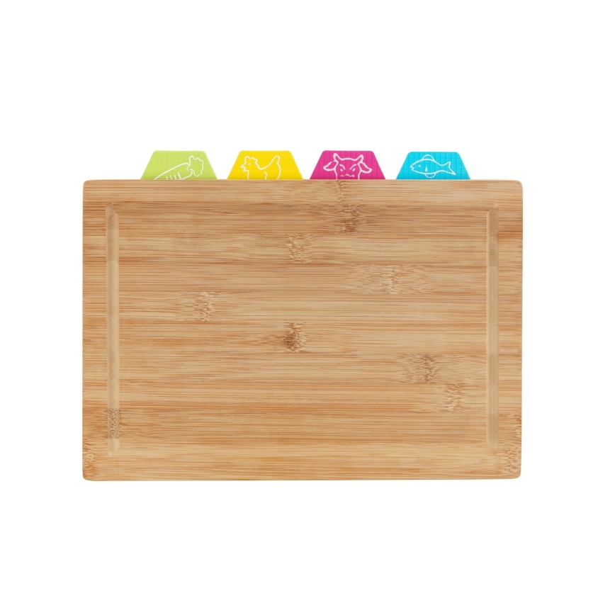 WENKO 53064100 - Cutting Board 32.5 x 22.5 cm Brown/Multicolored