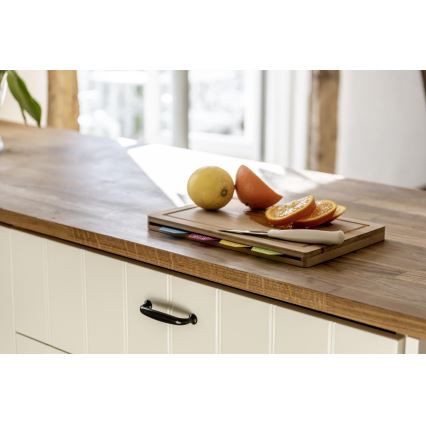 WENKO 53064100 - Cutting Board 32.5 x 22.5 cm Brown/Multicolored