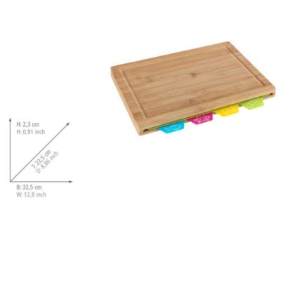 WENKO 53064100 - Cutting Board 32.5 x 22.5 cm Brown/Multicolored