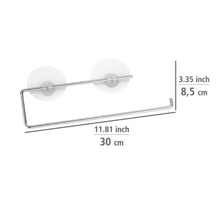 WENKO 53130100 - STATIC-LOC Towel Holder 30 x 8.5 cm Silver/Clear