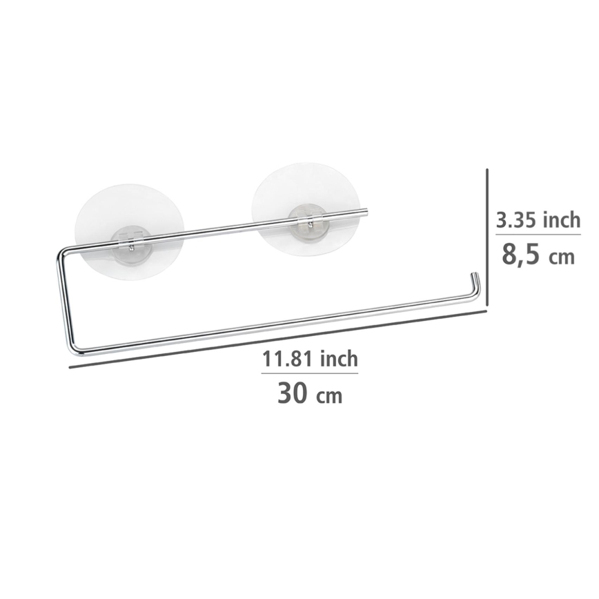 WENKO 53130100 - STATIC-LOC Towel Holder 30 x 8.5 cm Silver/Clear