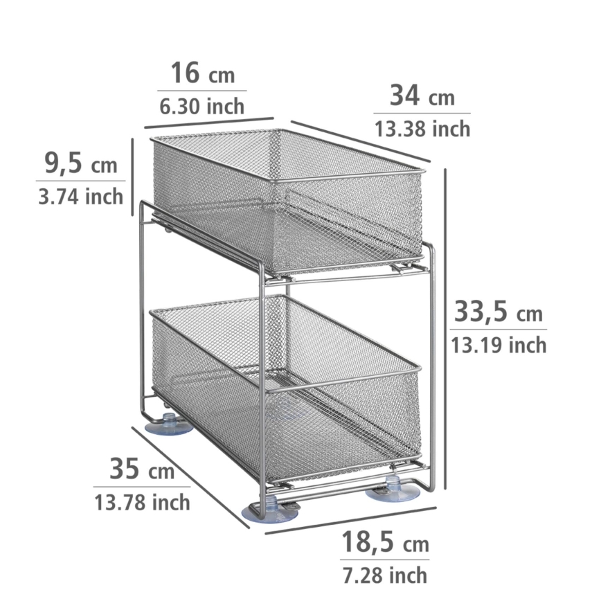 WENKO 53140800 - GIOMA Shelf 35 x 33.5 cm, Silver