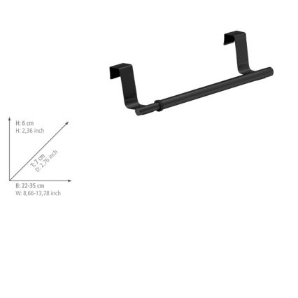 WENKO 53246100 - Towel Holder 7x6 cm Stainless Steel/Black