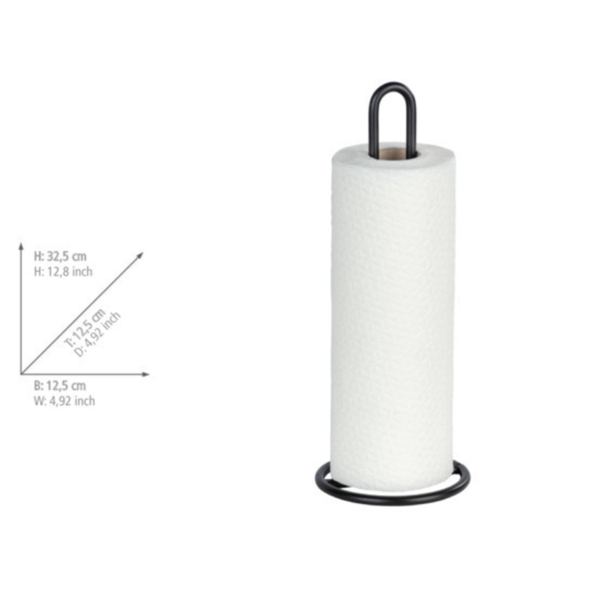 WENKO 53256100 - Paper towel holder 12.5 x 32.5 cm, black