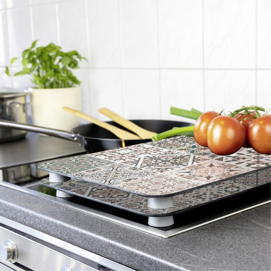 WENKO 53904100 - Stovetop cover 30x52 cm multicoloured/grey/clear