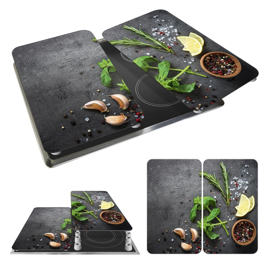 WENKO 53907100 - Cooktop Cover 30x52 cm Multicolored/Gray/Transparent