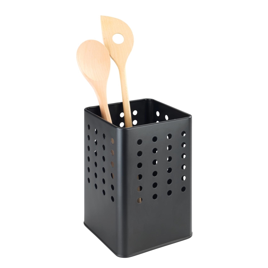 WENKO 54017100 - Cutlery Holder SILIO 11.5 x 16.5 cm Black