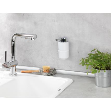 WENKO 54655100 - WOYA 250 ml Soap Dispenser, white/glossy chrome