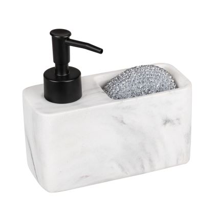 WENKO 54668100 - RESA Soap Dispenser, 14.5 x 14.3 cm, White/Black