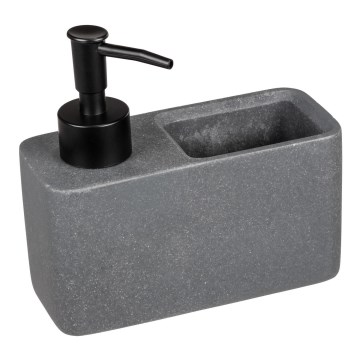 WENKO 54669100 - RESA Soap Dispenser 14.5 x 14.3 cm Grey/Black