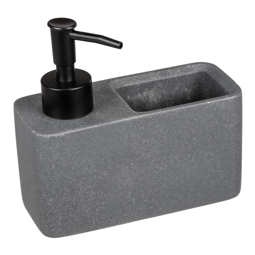 WENKO 54669100 - RESA Soap Dispenser 14.5 x 14.3 cm Grey/Black