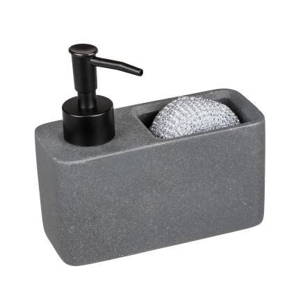 WENKO 54669100 - RESA Soap Dispenser 14.5 x 14.3 cm Grey/Black