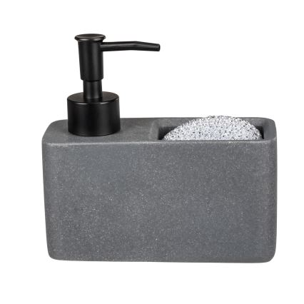 WENKO 54669100 - RESA Soap Dispenser 14.5 x 14.3 cm Grey/Black