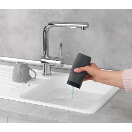 WENKO 54680100 - EASY SQUEEZ-E Dispenser 6x14 cm grey/black