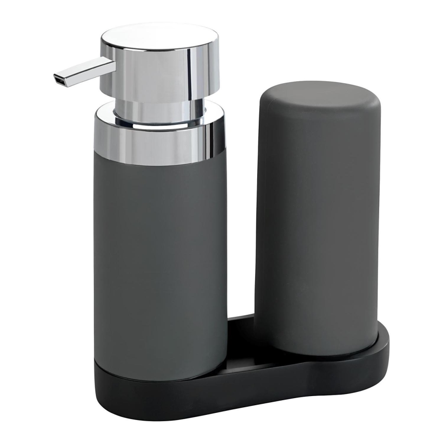 WENKO 54735100 - EASY SQUEEZ-E Cleaning Station 15 x 18 cm, Grey/Grey