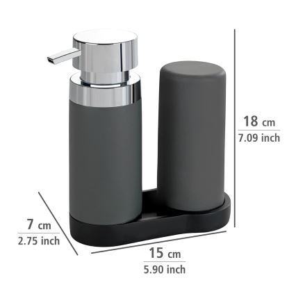 WENKO 54735100 - EASY SQUEEZ-E Cleaning Station 15 x 18 cm, Grey/Grey
