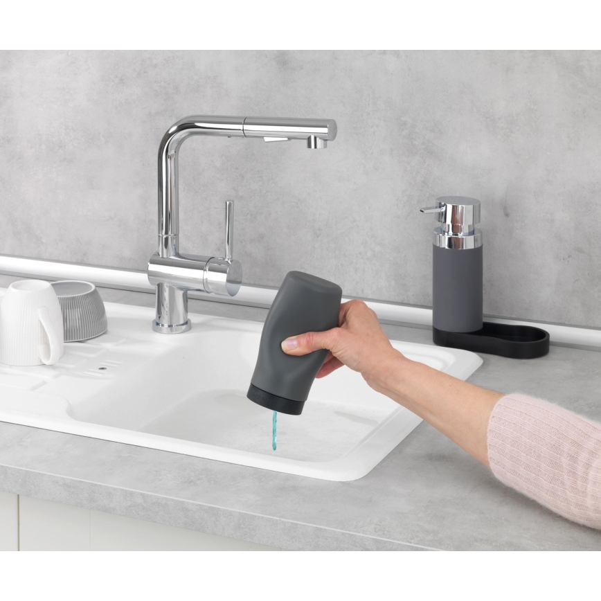 WENKO 54735100 - EASY SQUEEZ-E Cleaning Station 15 x 18 cm, Grey/Grey